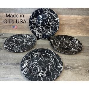 VTG Sterling China Restaurant Ware 11.75”Dinner Plates Marble Design~Set Of 4